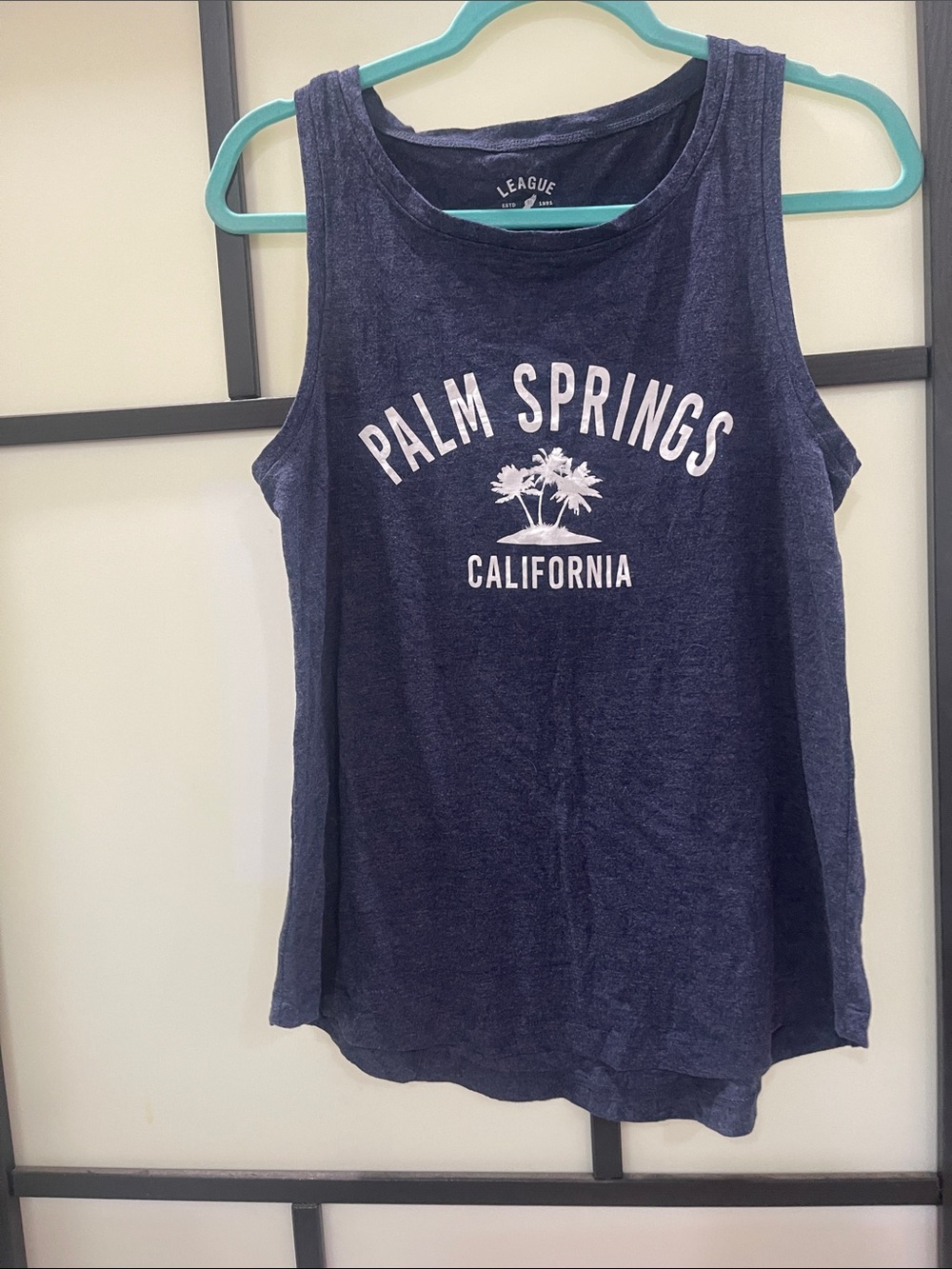 League Navy Palm Springs California Graphic Tank